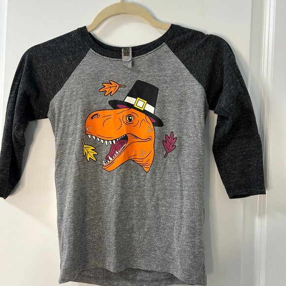 Other - Boy's Thanksgiving Dinosaur Shirt Size Youth S EUC